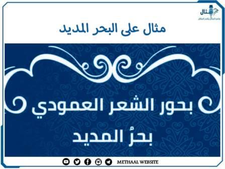 مثال على البحر المديد مثال على البحر المديد