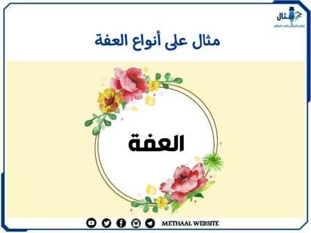 مثال على أنواع العفة