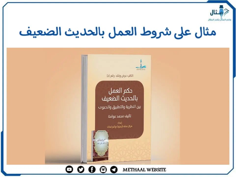 مثال على شروط العمل بالحديث الضعيف مثال على شروط العمل بالحديث الضعيف