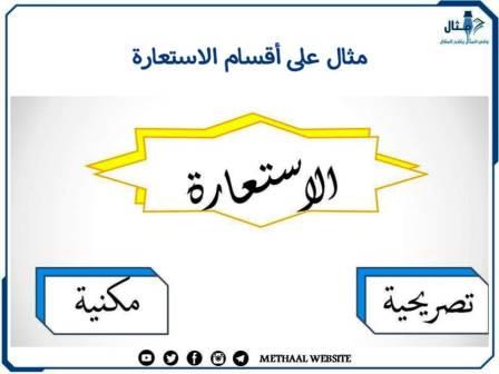 مثال على أقسام الاستعارة مثال على أقسام الاستعارة