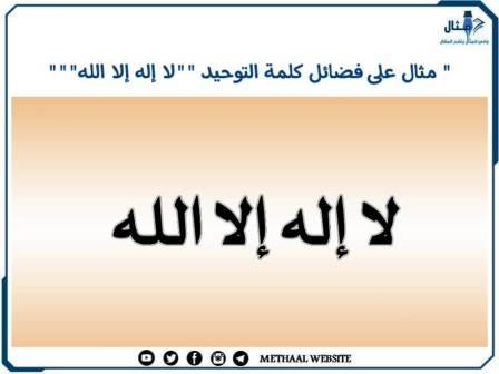 مثال على فضائل كلمة التوحيد "لا إله إلا الله" مثال على فضائل كلمة التوحيد "لا إله إلا الله"