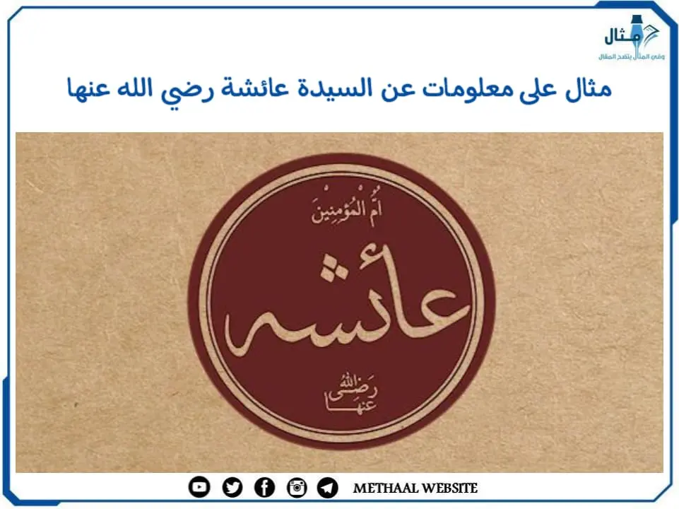 مثال على معلومات عن السيدة عائشة رضي الله عنها مثال على معلومات عن السيدة عائشة رضي الله عنها
