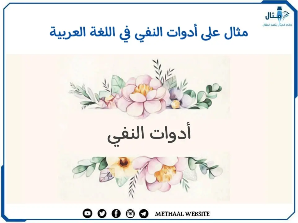 مثال على أدوات النفي في اللغة العربية مثال على أدوات النفي في اللغة العربية