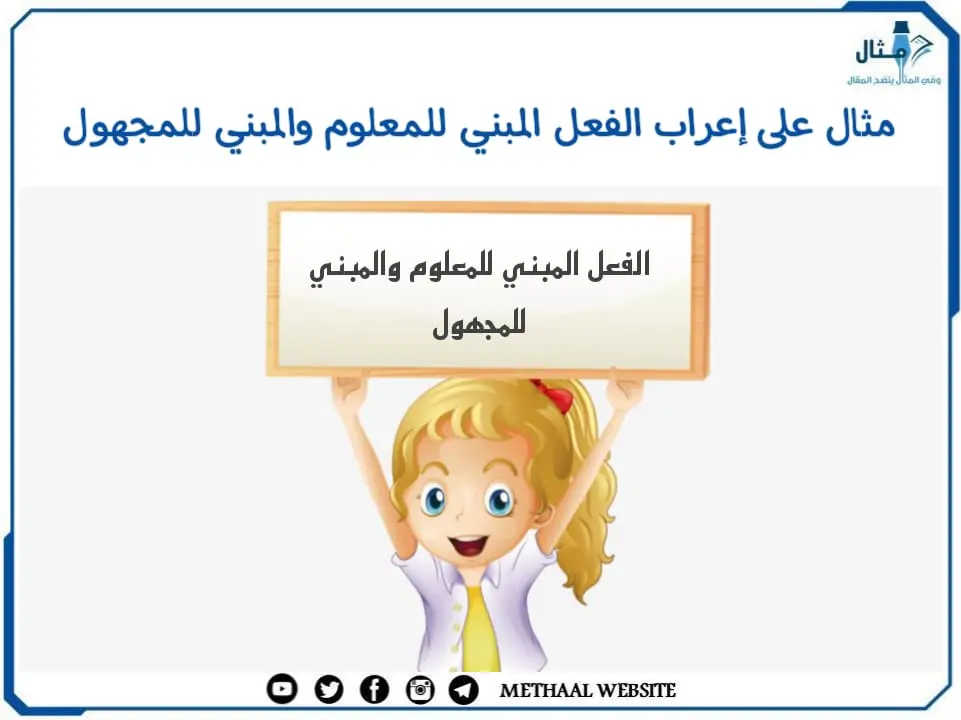 مثال على إعراب الفعل المبني للمعلوم والمبني للمجهول مثال على إعراب الفعل المبني للمعلوم والمبني للمجهول