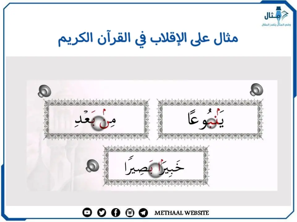 مثال على الإقلاب في القرآن الكريم