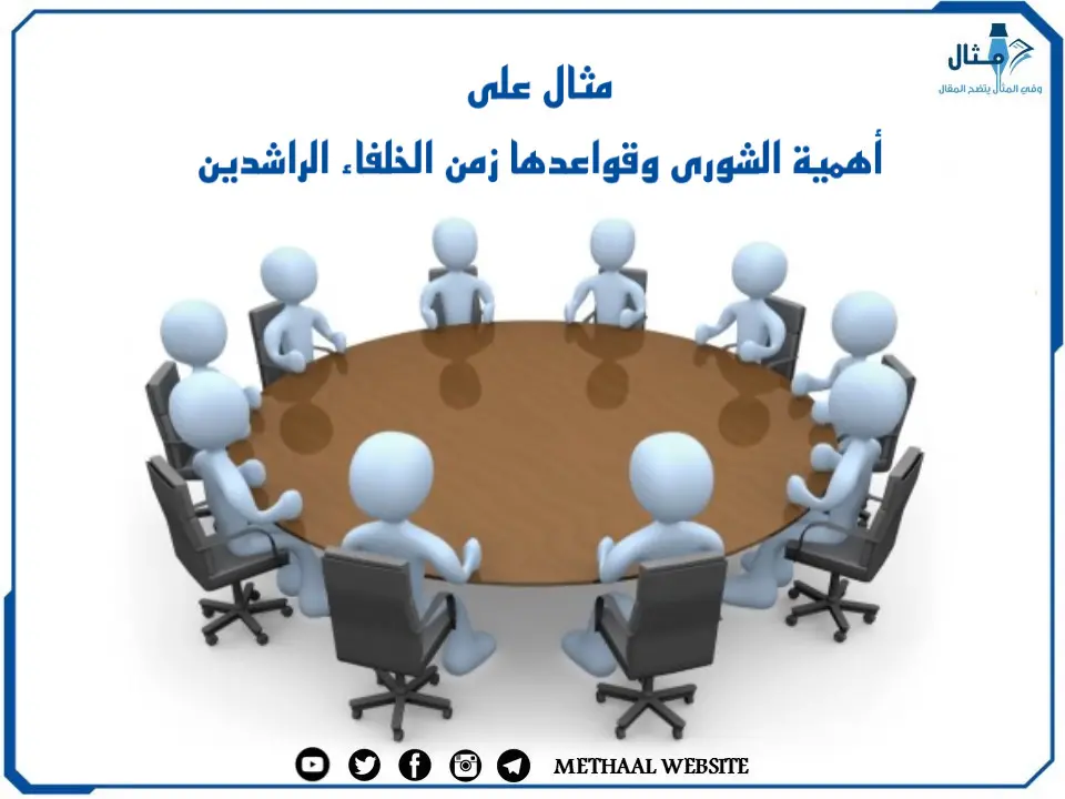 مثال على أهمية الشورى وقواعدها زمن الخلفاء الراشدين مثال على أهمية الشورى وقواعدها زمن الخلفاء الراشدين