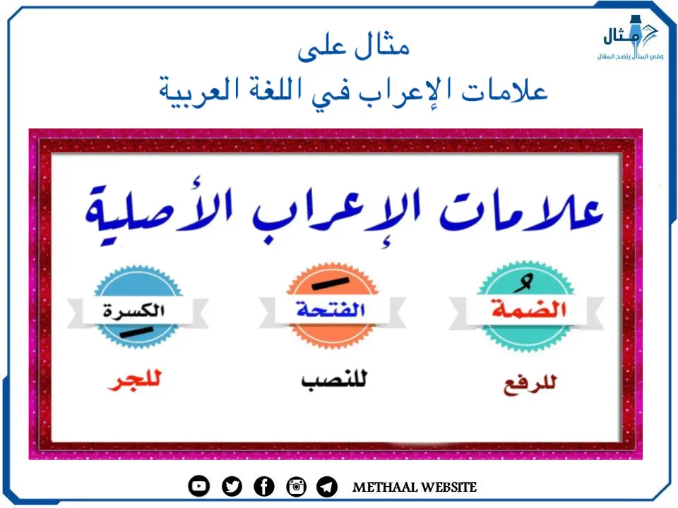 مثال على علامات الإعراب في اللغة العربية مثال على علامات الإعراب في اللغة العربية