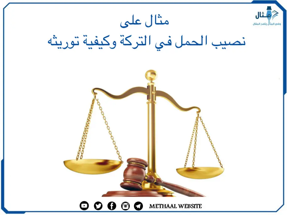 مثال على ‌‌نصيب الحمل في التركة وكيفية توريثه