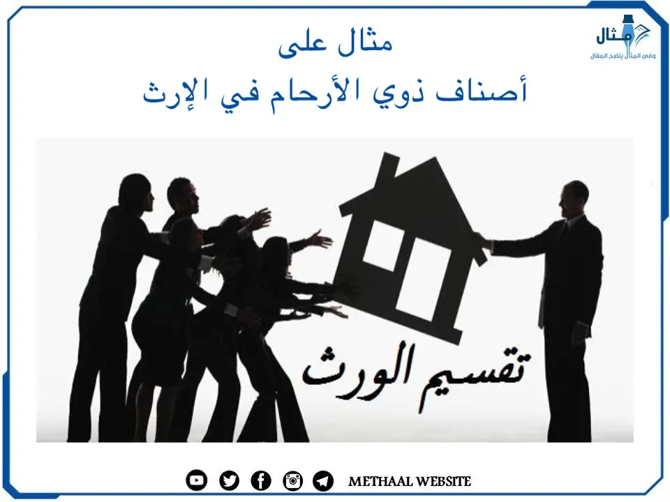 مثال على أصناف ذوي الأرحام في الإرث مثال على أصناف ذوي الأرحام في الإرث