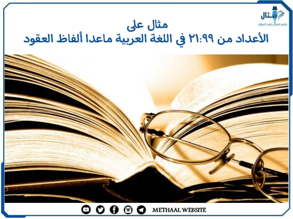 الأعداد في اللغة العربية ماعدا ألفاظ العقود 