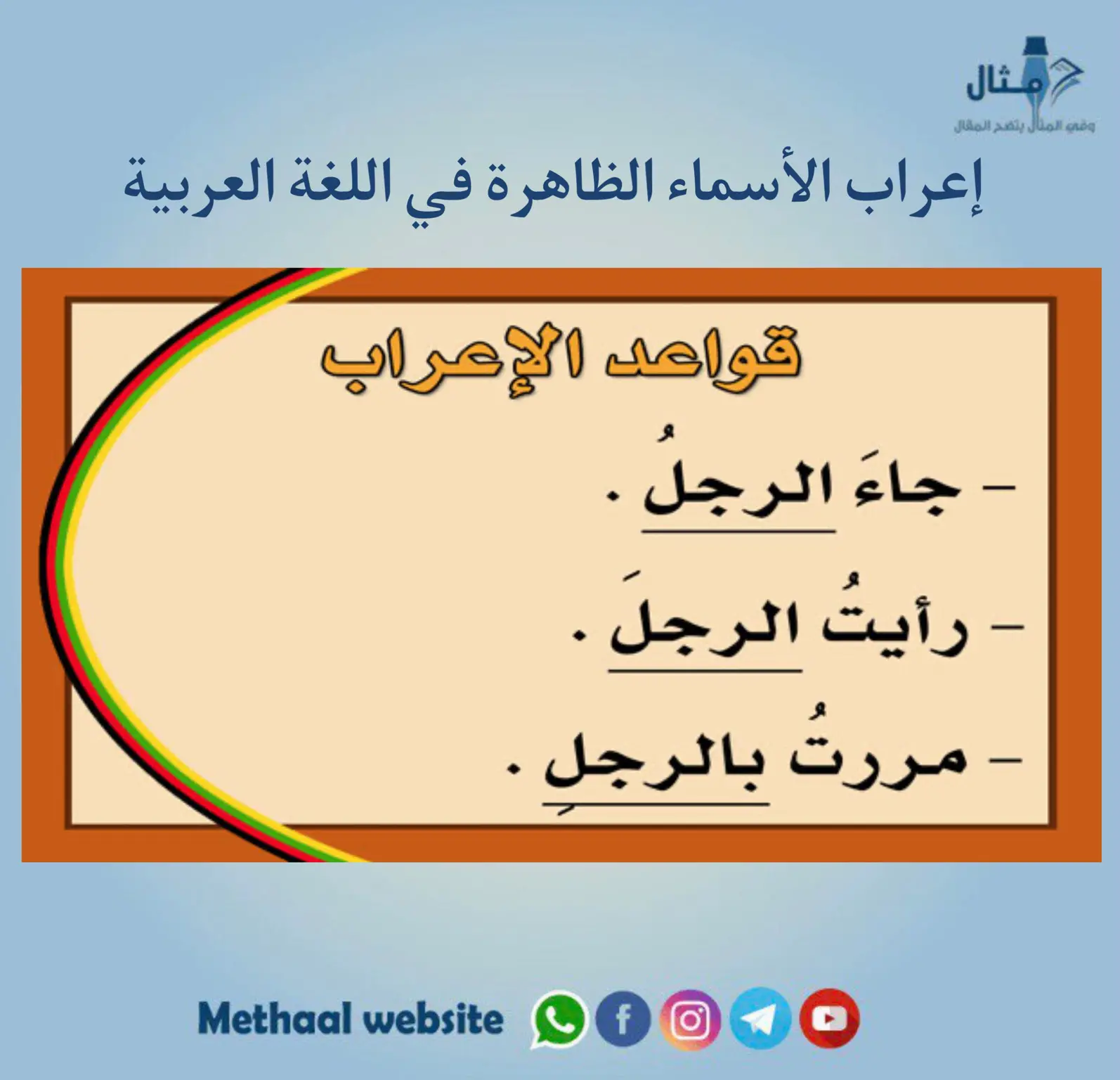 إعراب الأسماء الظاهرة في اللغة العربية إعراب الأسماء الظاهرة في اللغة العربية