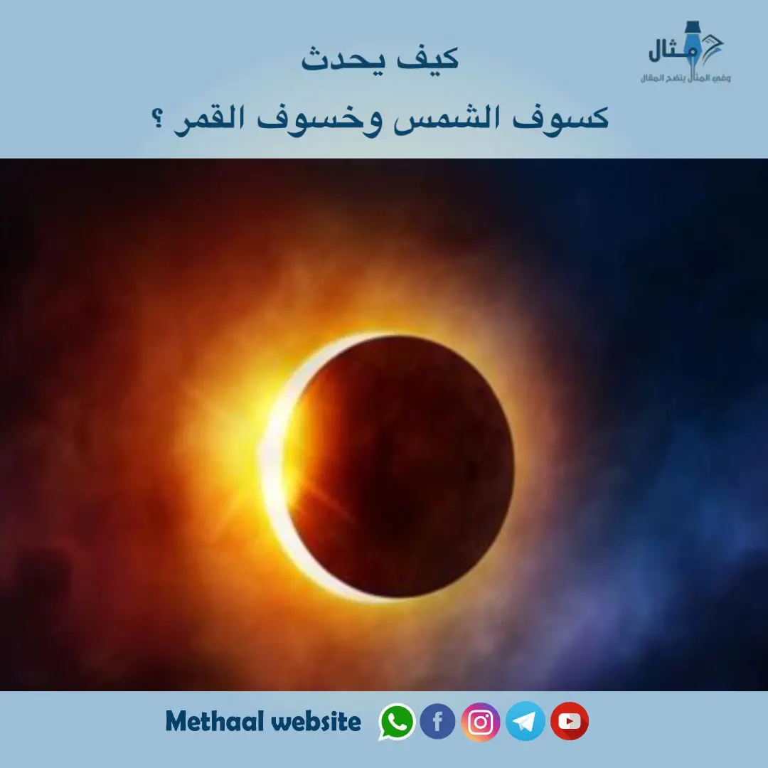كيف يحدث كسوف الشمس وخسوف القمر ؟ كيف يحدث كسوف الشمس وخسوف القمر ؟