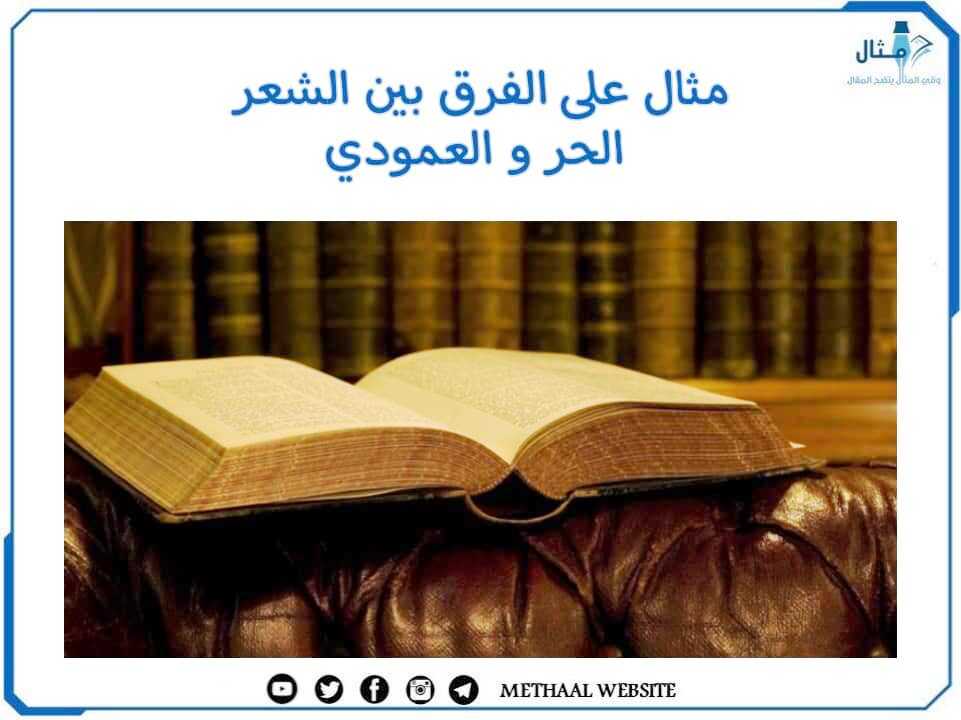 مثال على الفرق بين الشعر الحر والعمودي مثال على الفرق بين الشعر الحر والعمودي