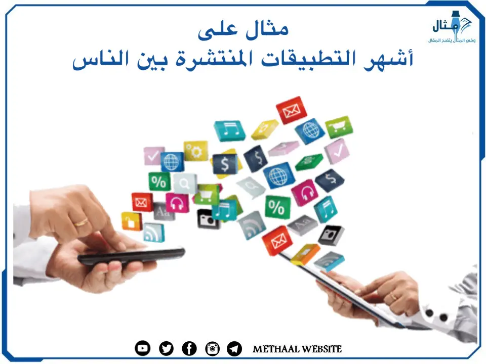 مثال على أشهر التطبيقات المنتشرة بين الناس مثال على أشهر التطبيقات المنتشرة بين الناس