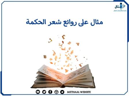 مثال على روائع شعر الحكمة