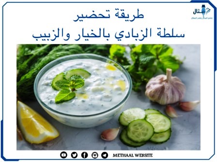 طريقة تحضير سلطة الزبادي بالخيار والزبيب