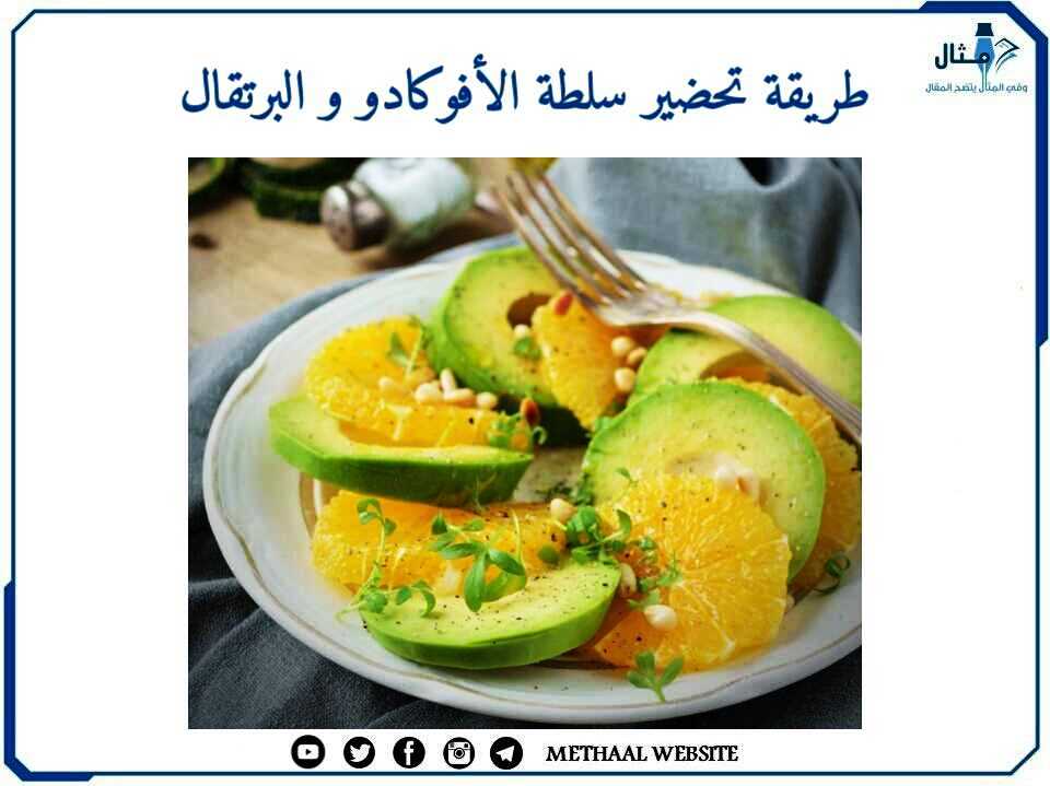 طريقة تحضير سلطة الأفوكادو والبرتقال طريقة تحضير سلطة الأفوكادو والبرتقال