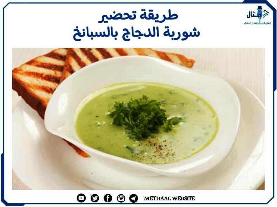 طريقة تحضير شوربة دجاج بالسبانخ طريقة تحضير شوربة دجاج بالسبانخ
