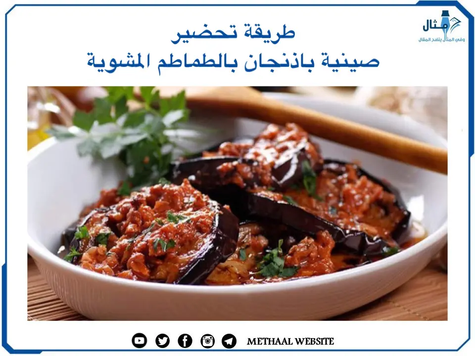 طريقة تحضير صينية باذنجان بالطماطم المشوية طريقة تحضير صينية باذنجان بالطماطم المشوية