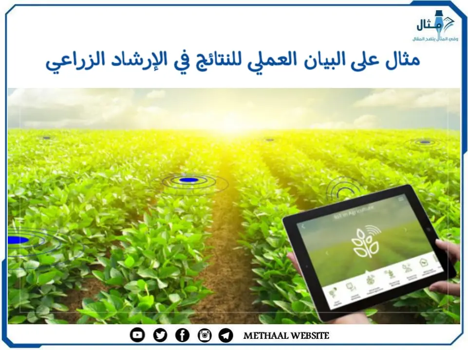 مثال على البيان العملي للنتائج في الإرشاد الزراعي مثال على البيان العملي للنتائج في الإرشاد الزراعي