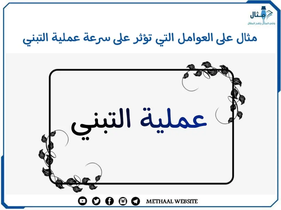 مثال على العوامل التي تؤثر على سرعة عملية التبني مثال على العوامل التي تؤثر على سرعة عملية التبني