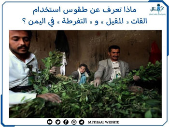 ماذا تعرف عن طقوس استخدام القات « المقيل » و « التفرطة » في اليمن ؟ ماذا تعرف عن طقوس استخدام القات « المقيل » و « التفرطة » في اليمن ؟