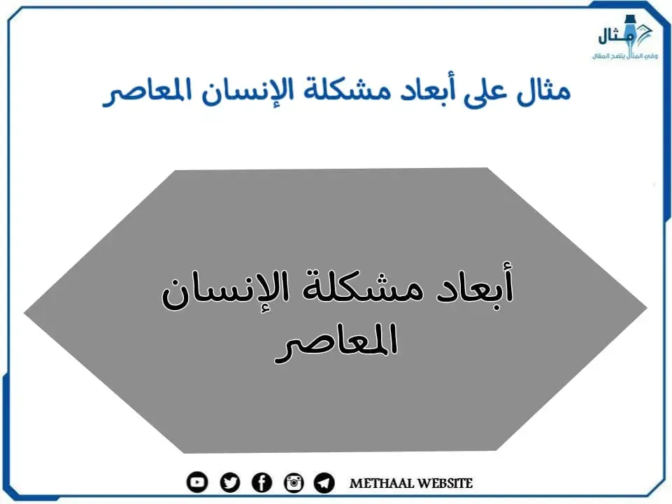 مثال على أبعاد مشكلة الإنسان المعاصر مثال على أبعاد مشكلة الإنسان المعاصر